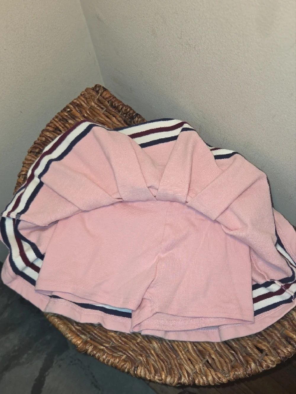 Gymboree Light Pink Pleated Skort with Navy and White Stripes